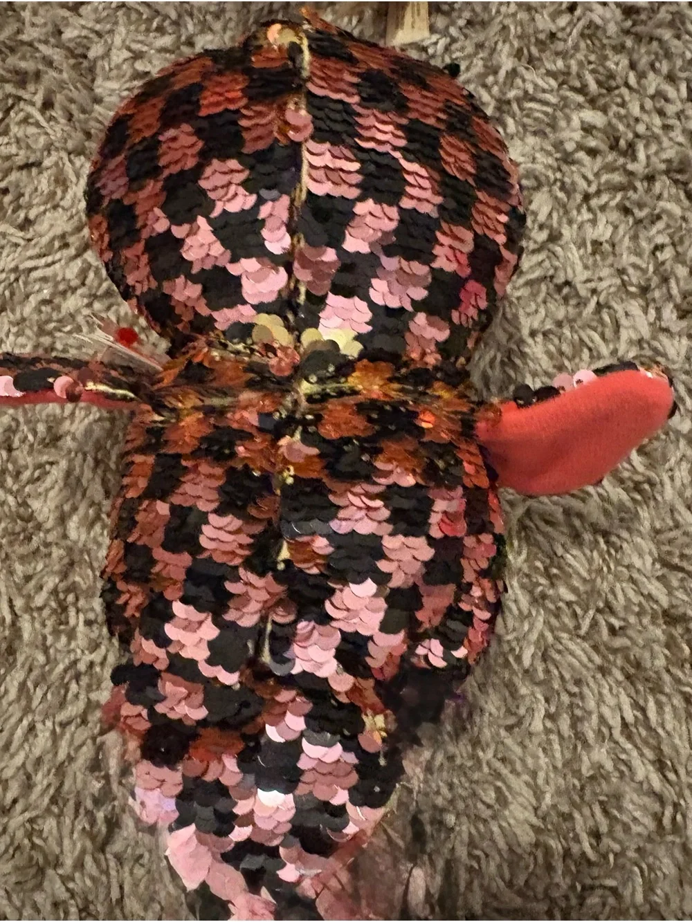 Ty Sequin Owl Plush - Pink, Black and Purple